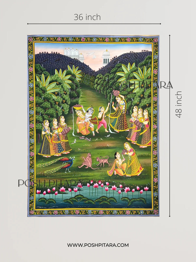 KRISHNA BALRAM LEELA PICHWAI (Handpainted)