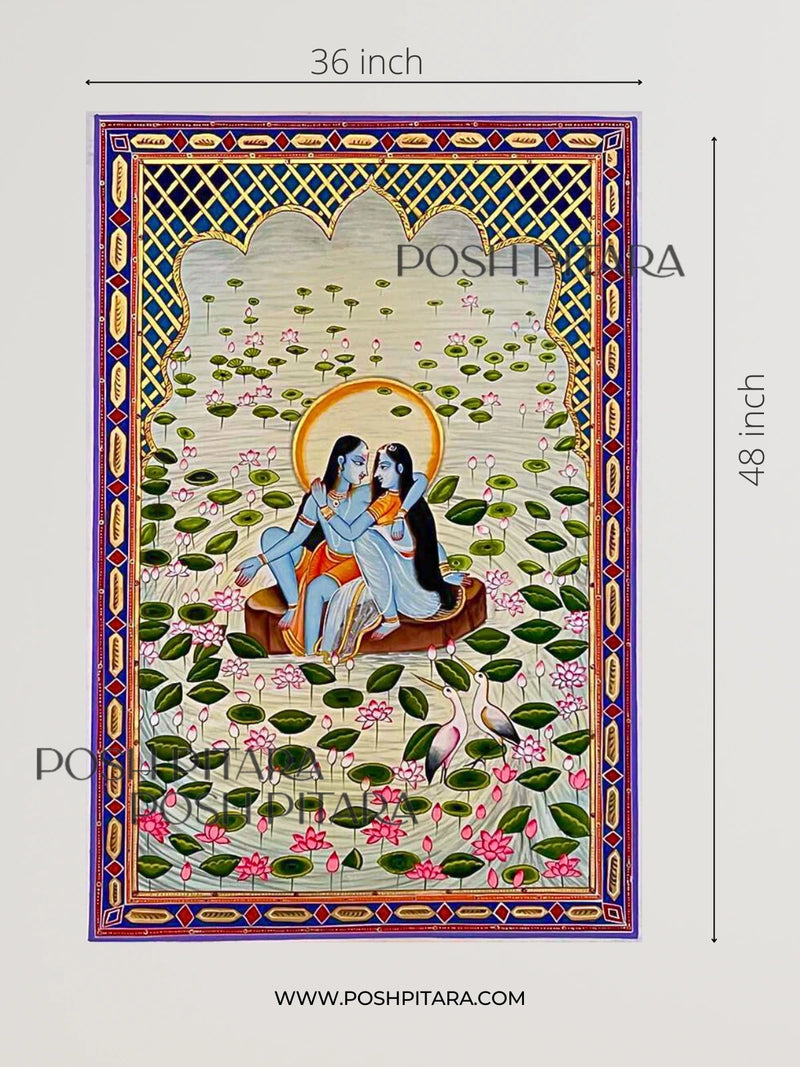 RADHA KRISHNA CONTEMPORARY PICHWAI (Handpainted)