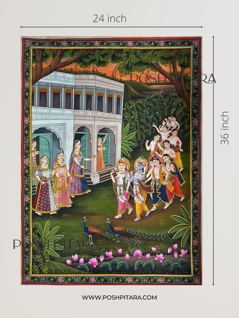 ADVENTURES OF KRISHNA AND BALRAM PICHWAI (Handpainted)