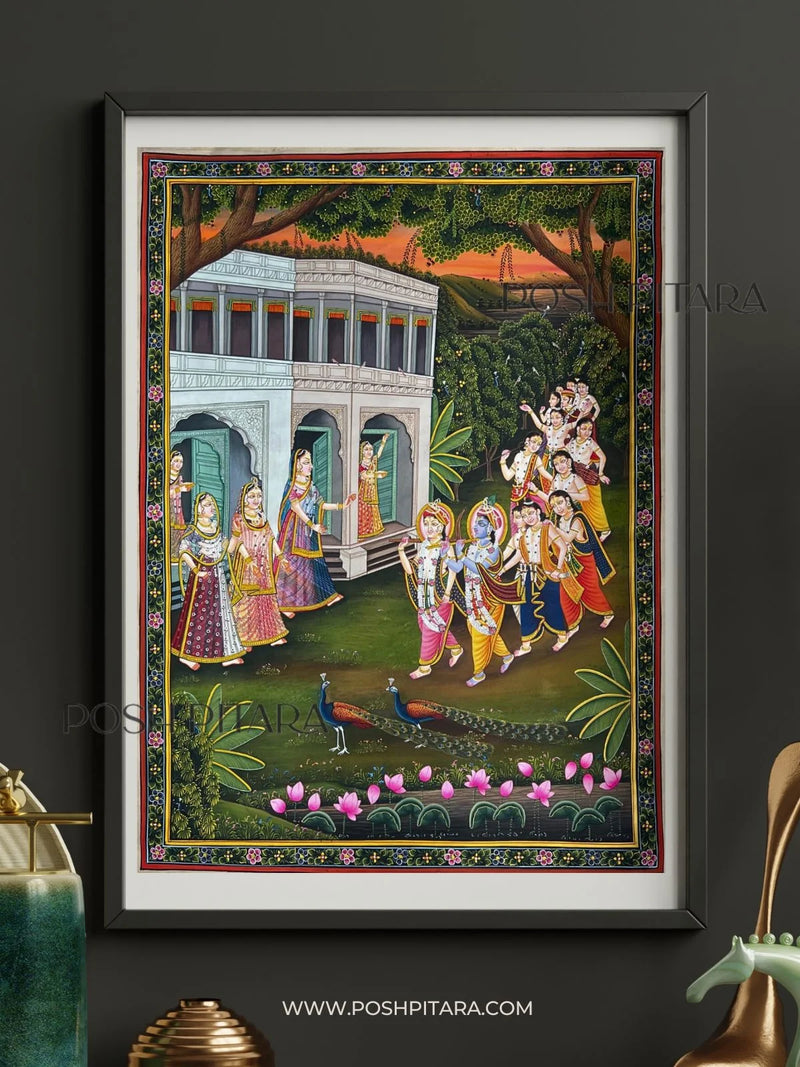 ADVENTURES OF KRISHNA AND BALRAM PICHWAI (Handpainted)