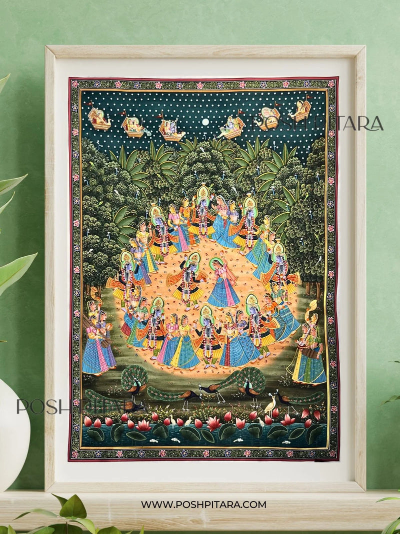 RADHA KRISHNA RAAS LEELA PICHWAI (Handpainted)