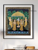 KRISHNA AND HIS BELOVED GOPIS PICHWAI (Handpainted)