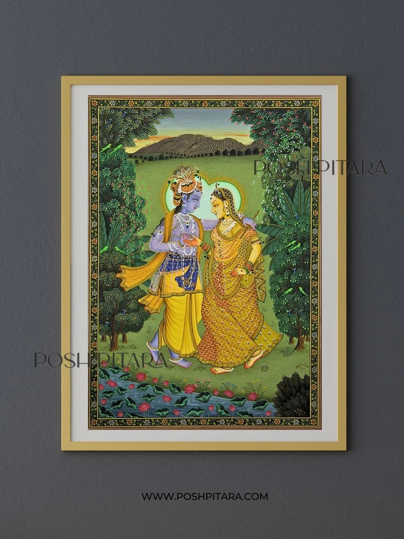 RADHA KRISHNA'S TIMELESS UNION PICHWAI (Handpainted)