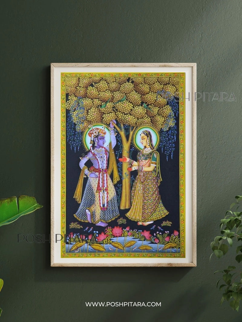 RADHA KRISHNA'S HARMONIC UNION PICHWAI (Handpainted)