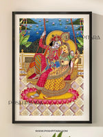 ENCHANTED JOURNEY OF RADHA KRISHNA PICHWAI (Handpainted)