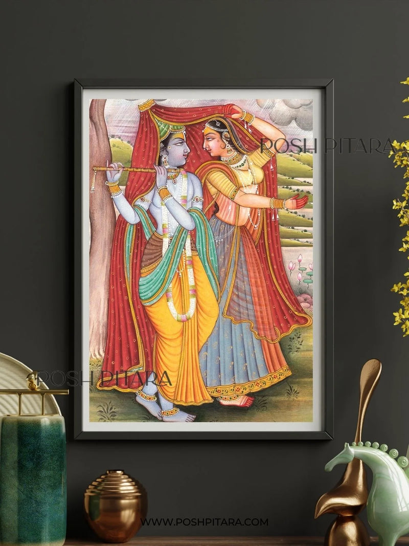 RADHA KRISHNA'S DIVINE BALLET PICHWAI (Handpainted)