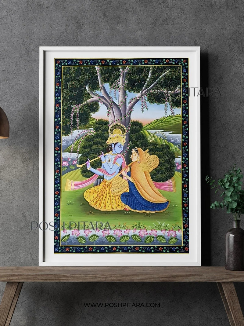 MELODIC UNION OF RADHA KRISHNA PICHWAI (Handpainted)