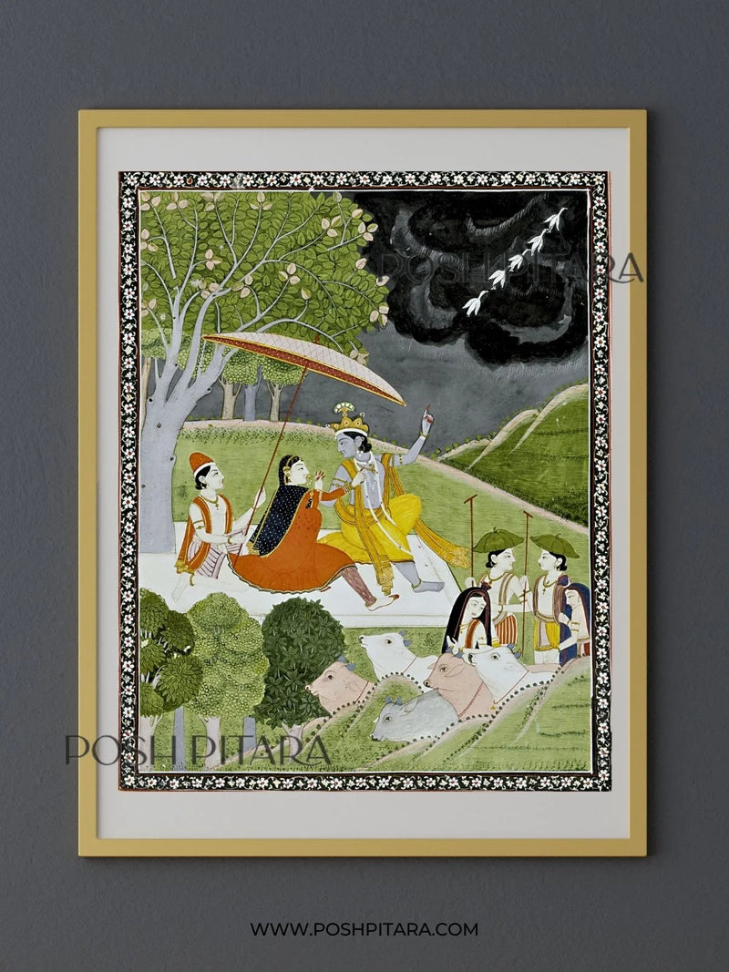 SOULFUL SWAY WITH RADHA KRISHNA (Handpainted)