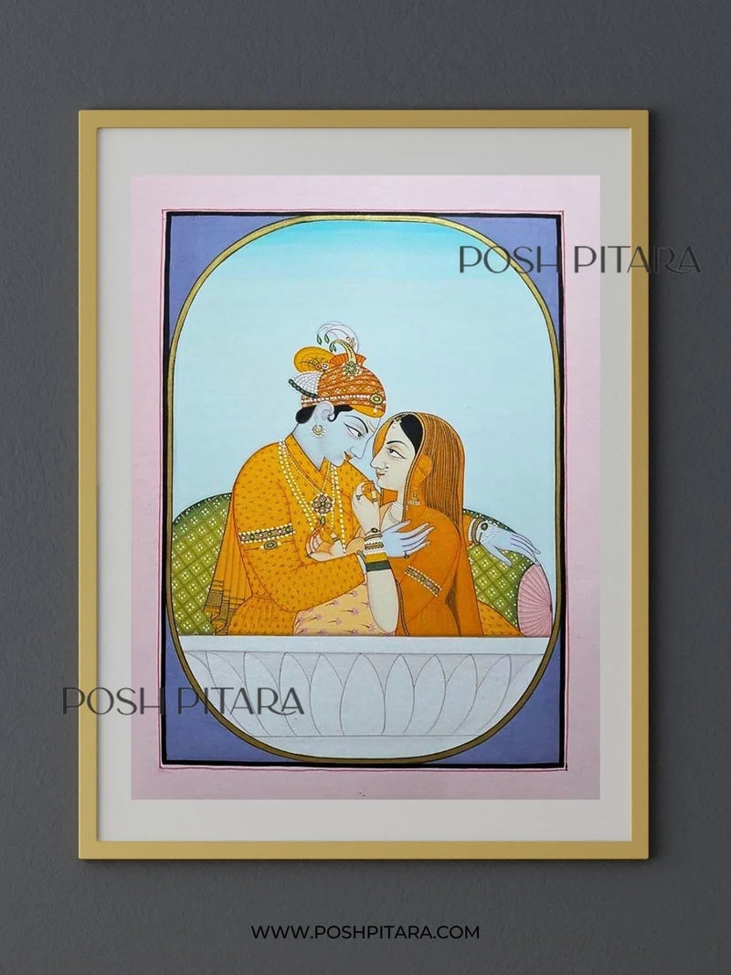 ETERNAL GLOW OF RADHA KRISHNA (Handpainted)