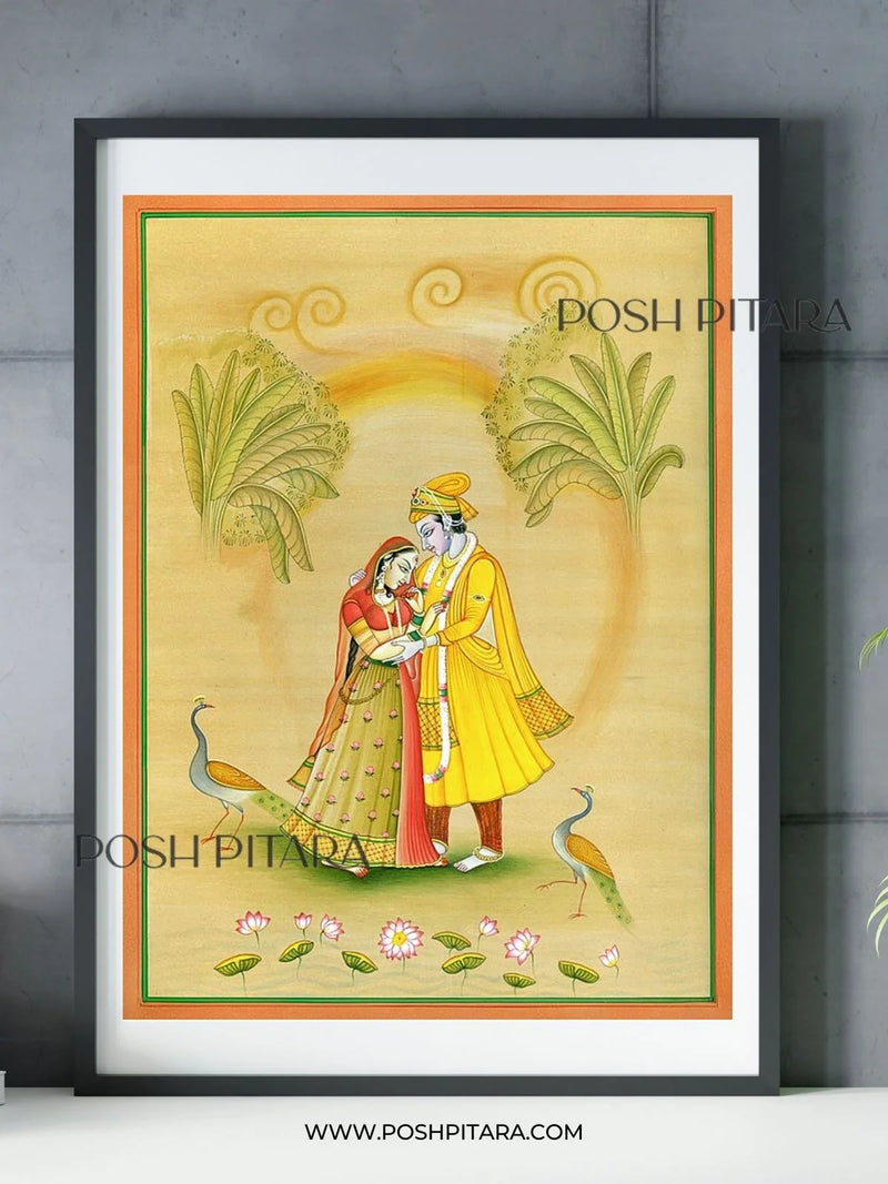 RADHA KRISHNA'S TIMELESS CONNECTION (Handpainted)