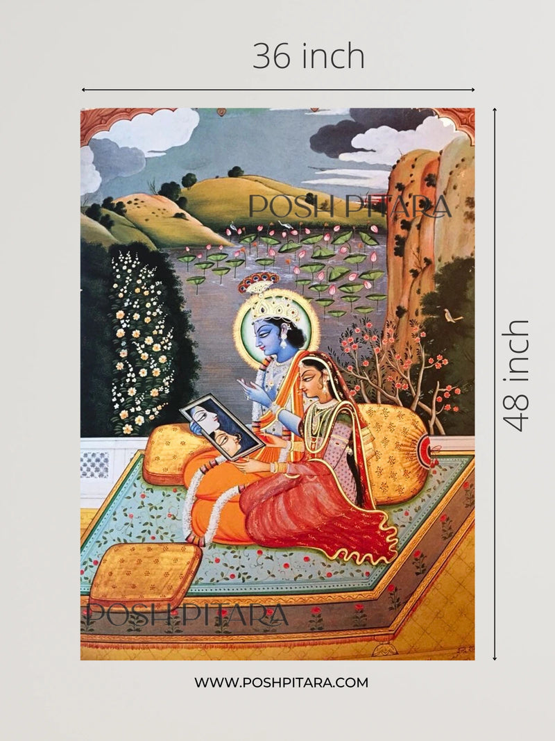 RADHA KRISHNA LOVE REFLECTIONS (Handpainted)