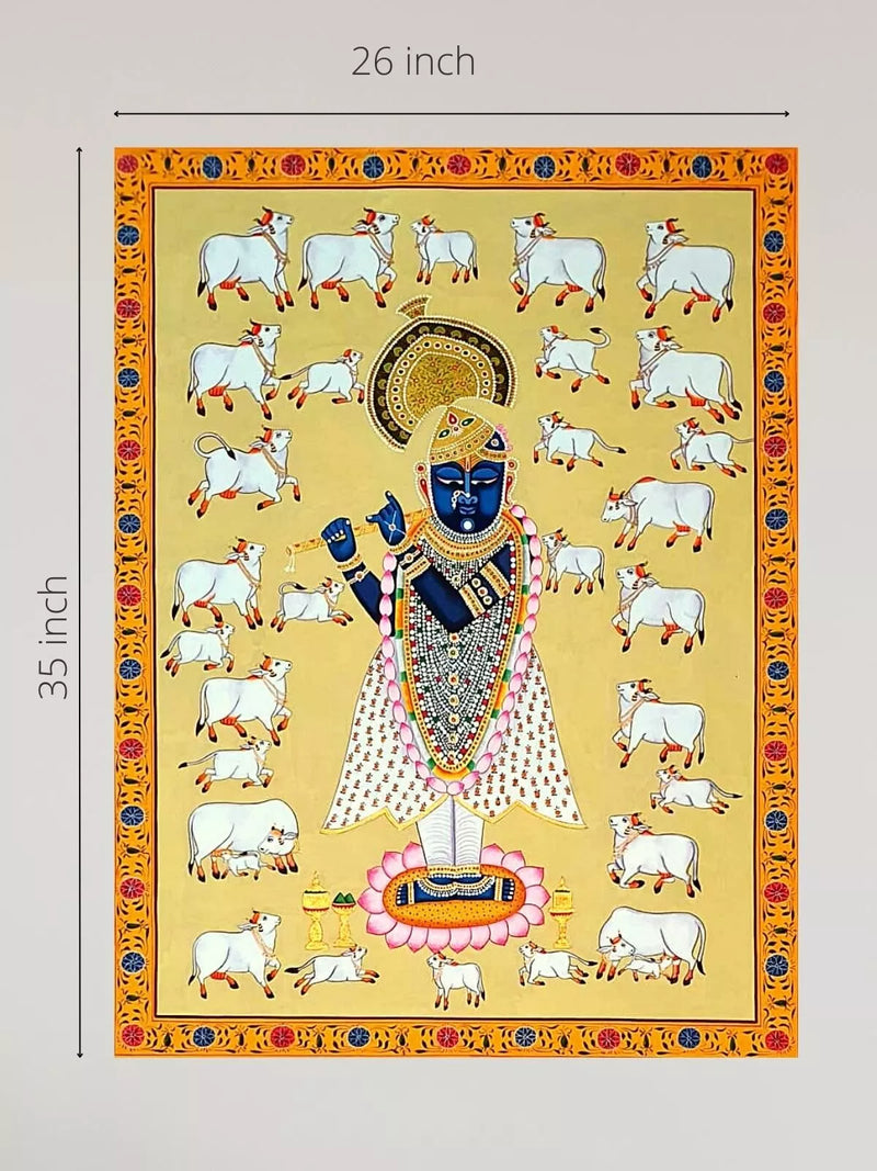 HANDPAINTED SHREENATHJI GOPASHTAMI PICHWAI