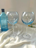 BLUE OMBRE SWIRL GLASSES ( SET OF 2)