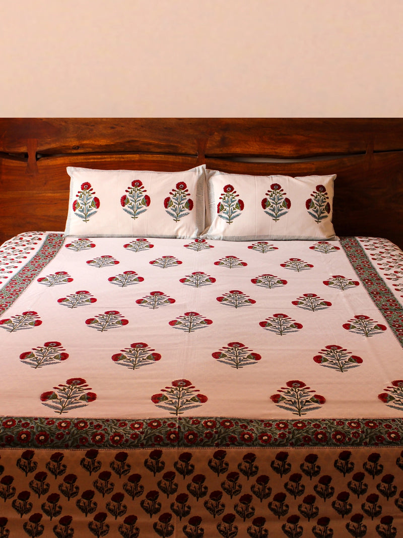 ENGLISH GARDENIA MUGHAL BEDSHEET