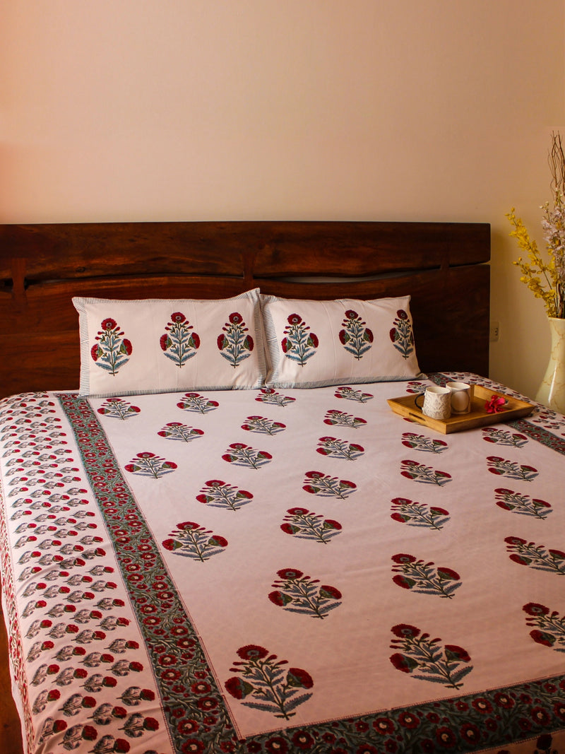 ENGLISH GARDENIA MUGHAL BEDSHEET