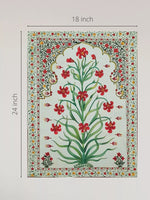 HANDPAINTED INDIAN MUGHAL FLOWER MOTIF PAINTING