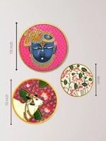 HANDPAINTED SHYAM SUNDAR PICHWAI WALL PLATES (SET OF 3)