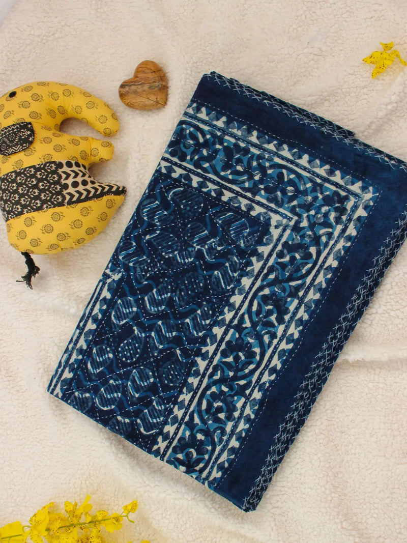 INDIGO TRIBAL KANTHA BEDSHEET