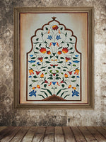 HANDPAINTED MUGHAL FLORAL EMPIRE PAINTING