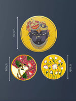 SHREENATHJI MADHUBAN PICHWAI WALL PLATES( SET OF 3)