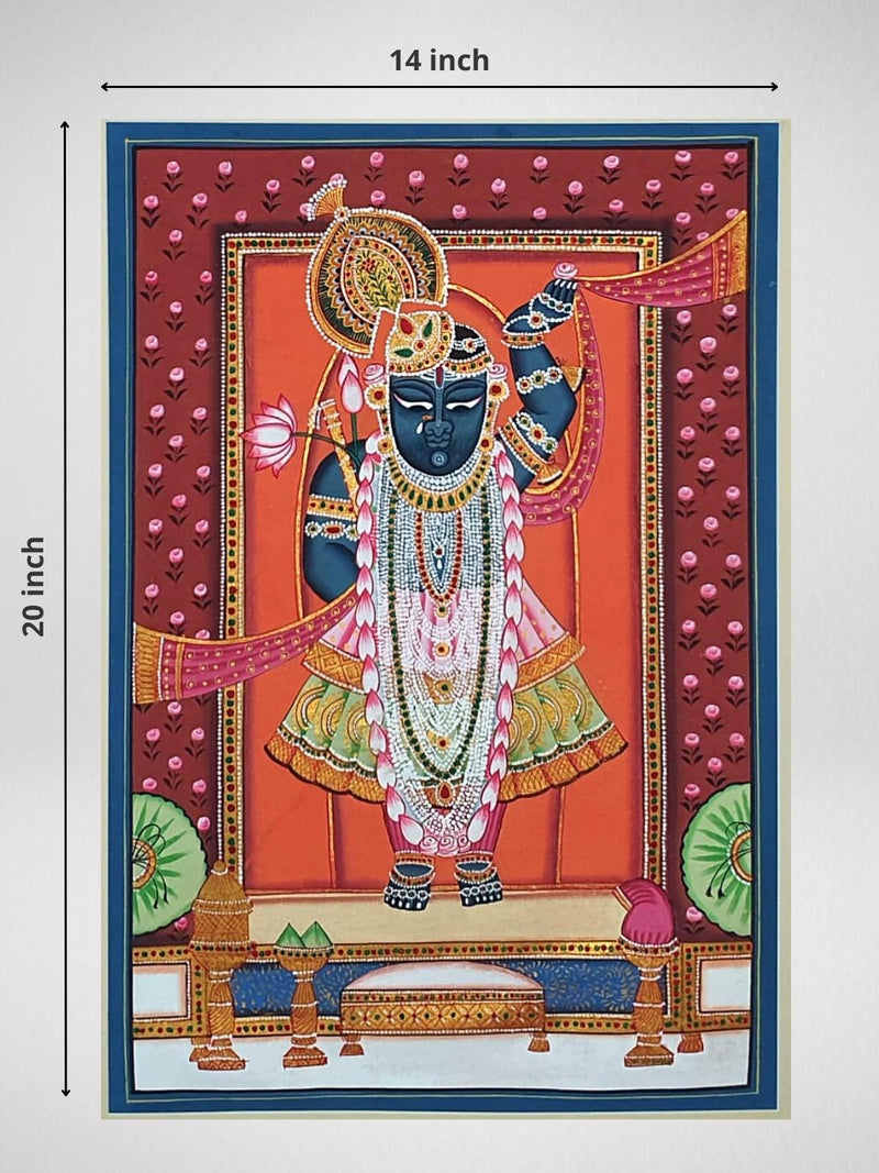 HANDPAINTED SHREENATHJI SHRINGAR PICHWAI – ROYAL RUBY THEME