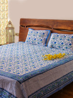 VINE BLOOMS HANDBLOCK PRINTED JAAL BEDSHEET